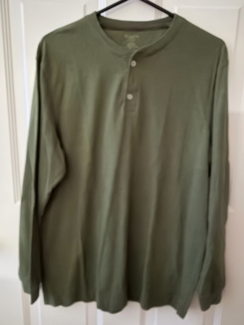 Haggar Olive Green Long-Sleeve Henley Shirt